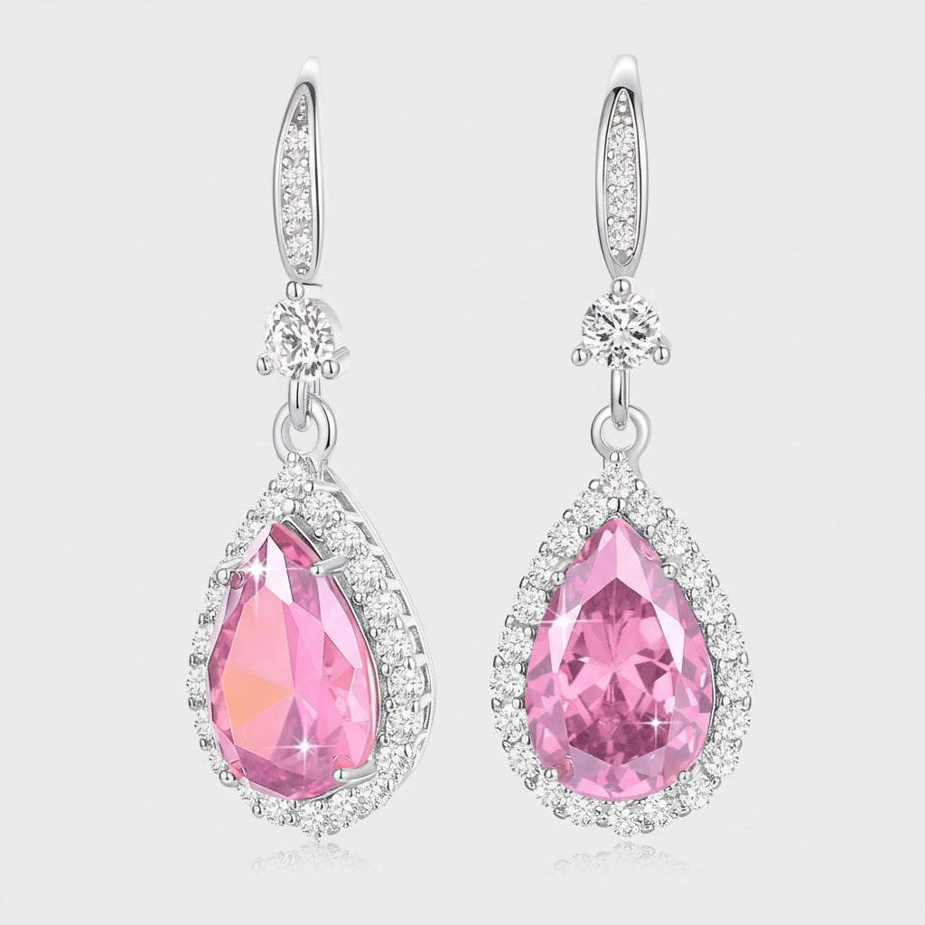 Birthstone Teardrop Earrings - Elegant Dangle Jewelry for Mother's Day Gift