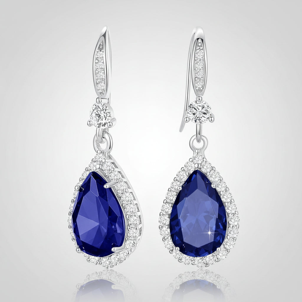 Birthstone Teardrop Earrings - Elegant Dangle Jewelry for Mother's Day Gift