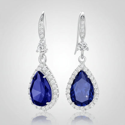 Birthstone Teardrop Earrings - Elegant Dangle Jewelry for Mother's Day Gift