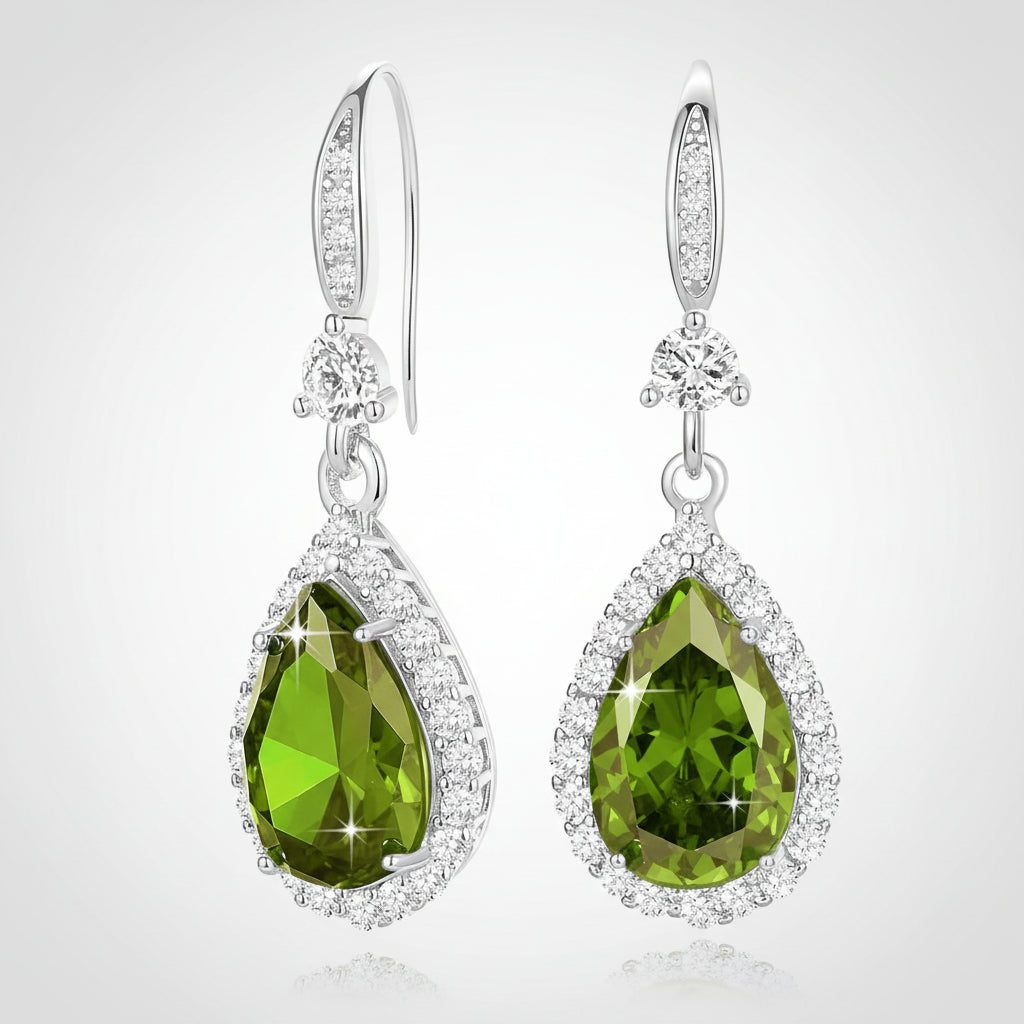 Birthstone Teardrop Earrings - Elegant Dangle Jewelry for Mother's Day Gift