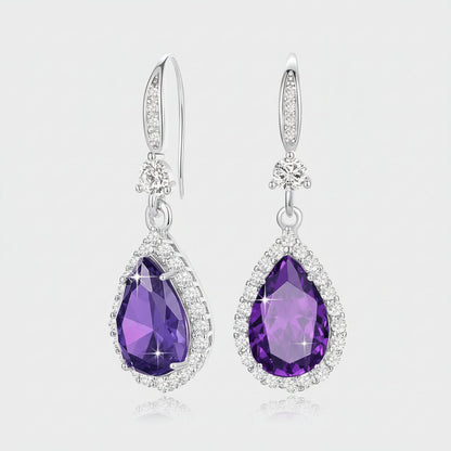 Birthstone Teardrop Earrings - Elegant Dangle Jewelry for Mother's Day Gift