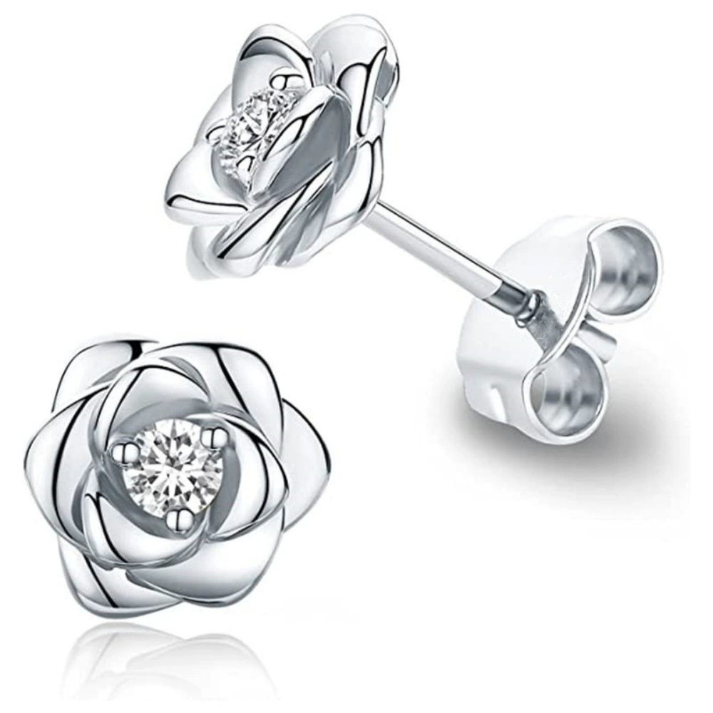 Gold Birthstone Flower Stud Earrings – Perfect Mother's Day Gift Jewelry