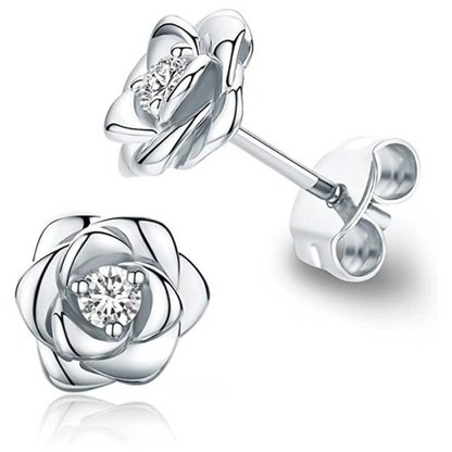 Gold Birthstone Flower Stud Earrings – Perfect Mother's Day Gift Jewelry