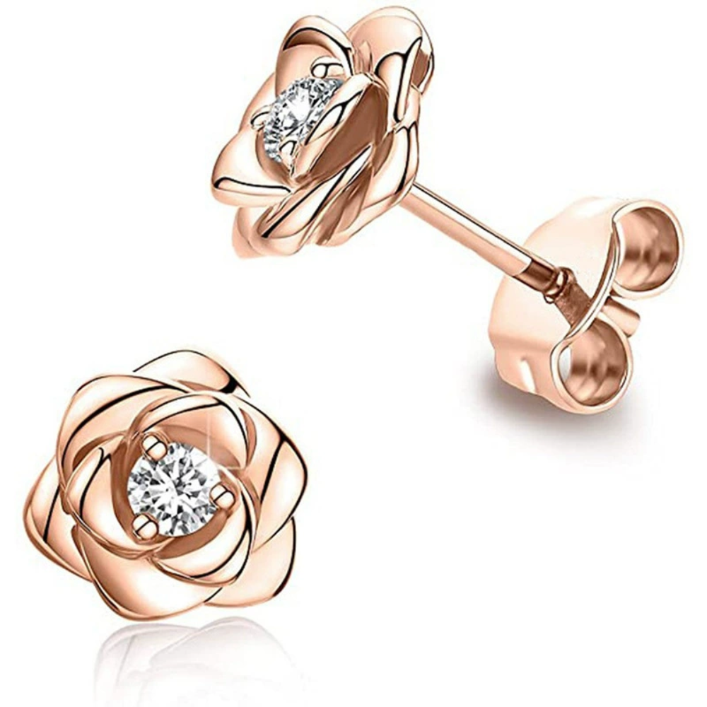 Gold Birthstone Flower Stud Earrings – Perfect Mother's Day Gift Jewelry