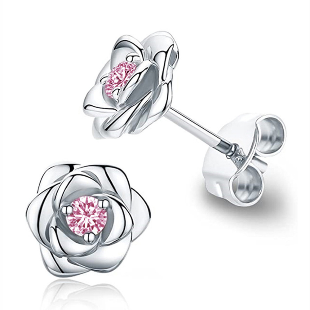 Gold Birthstone Flower Stud Earrings – Perfect Mother's Day Gift Jewelry