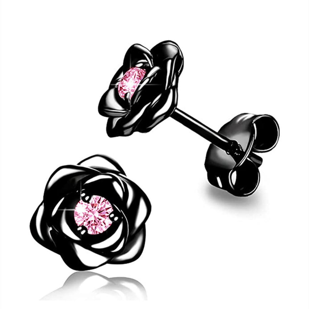 Gold Birthstone Flower Stud Earrings – Perfect Mother's Day Gift Jewelry