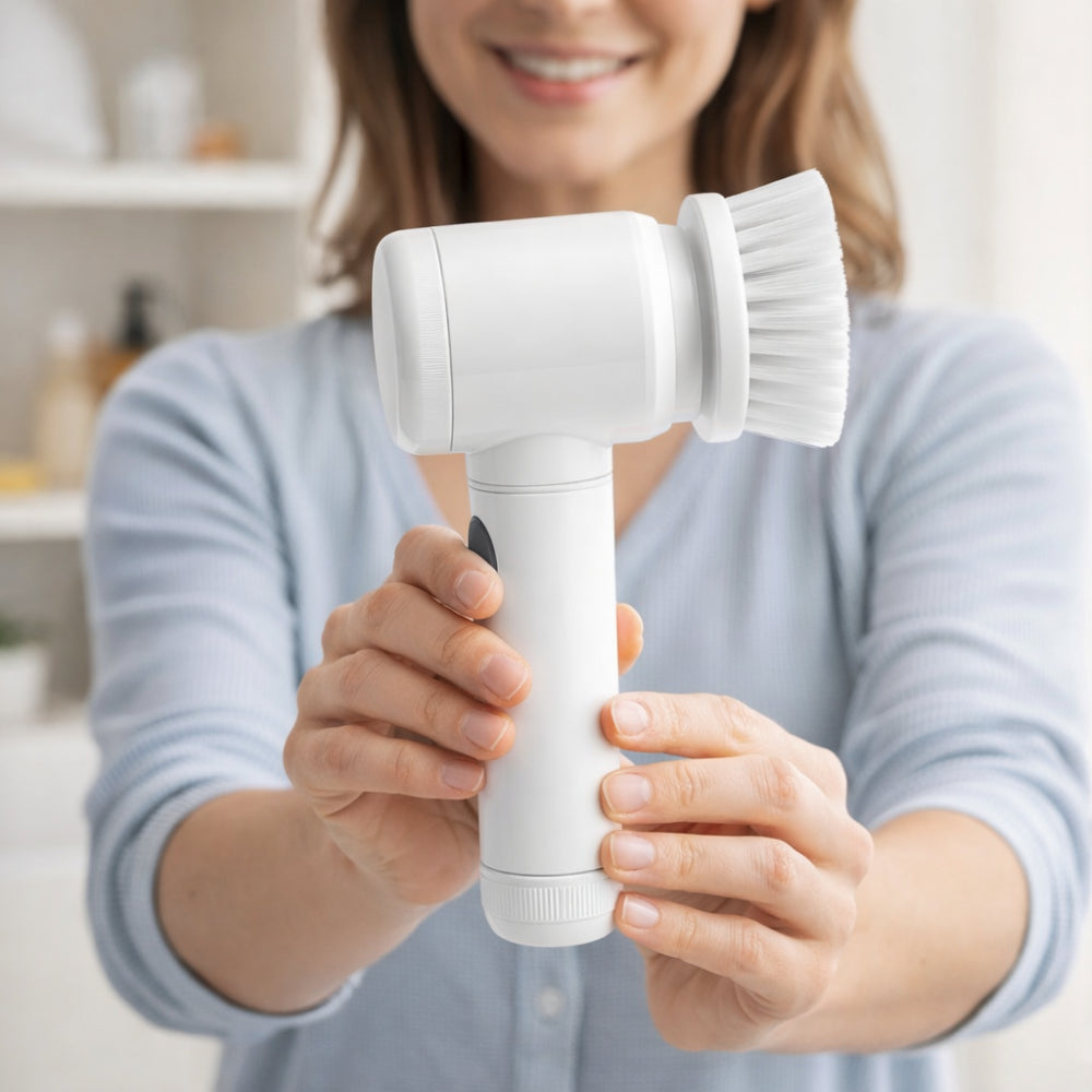 Electric Rotary Scrubber Cleaning Brush - Powerful Household Cleaning Tool