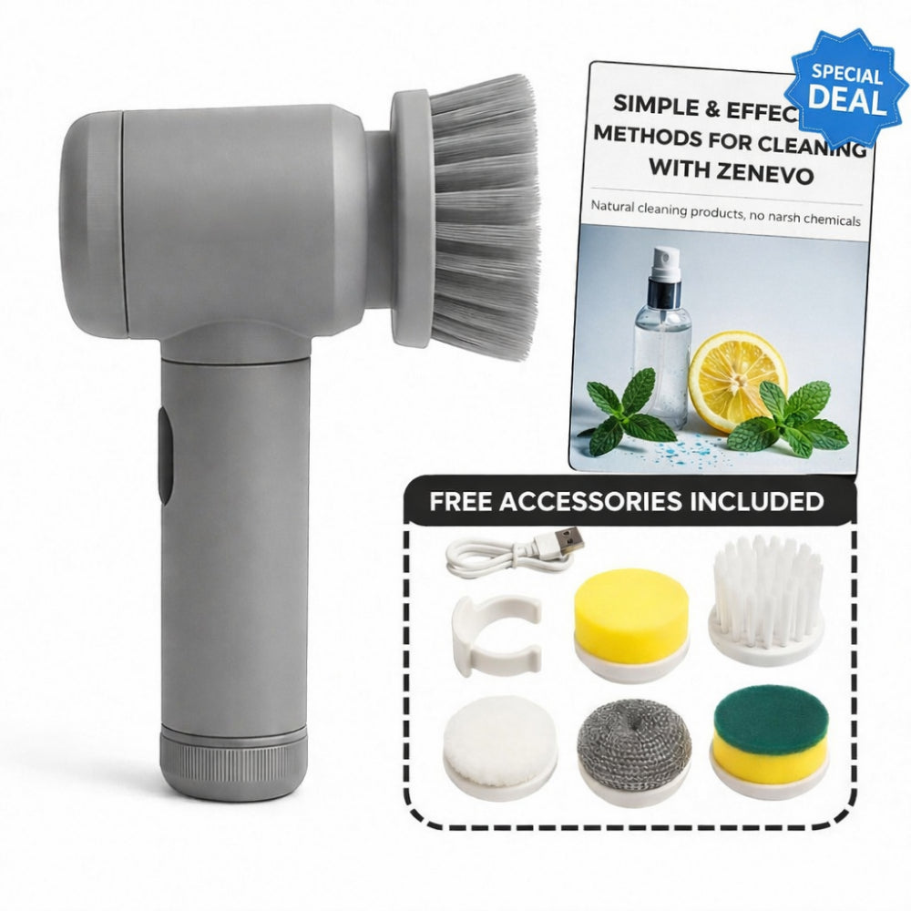 Electric Rotary Scrubber Cleaning Brush - Powerful Household Cleaning Tool