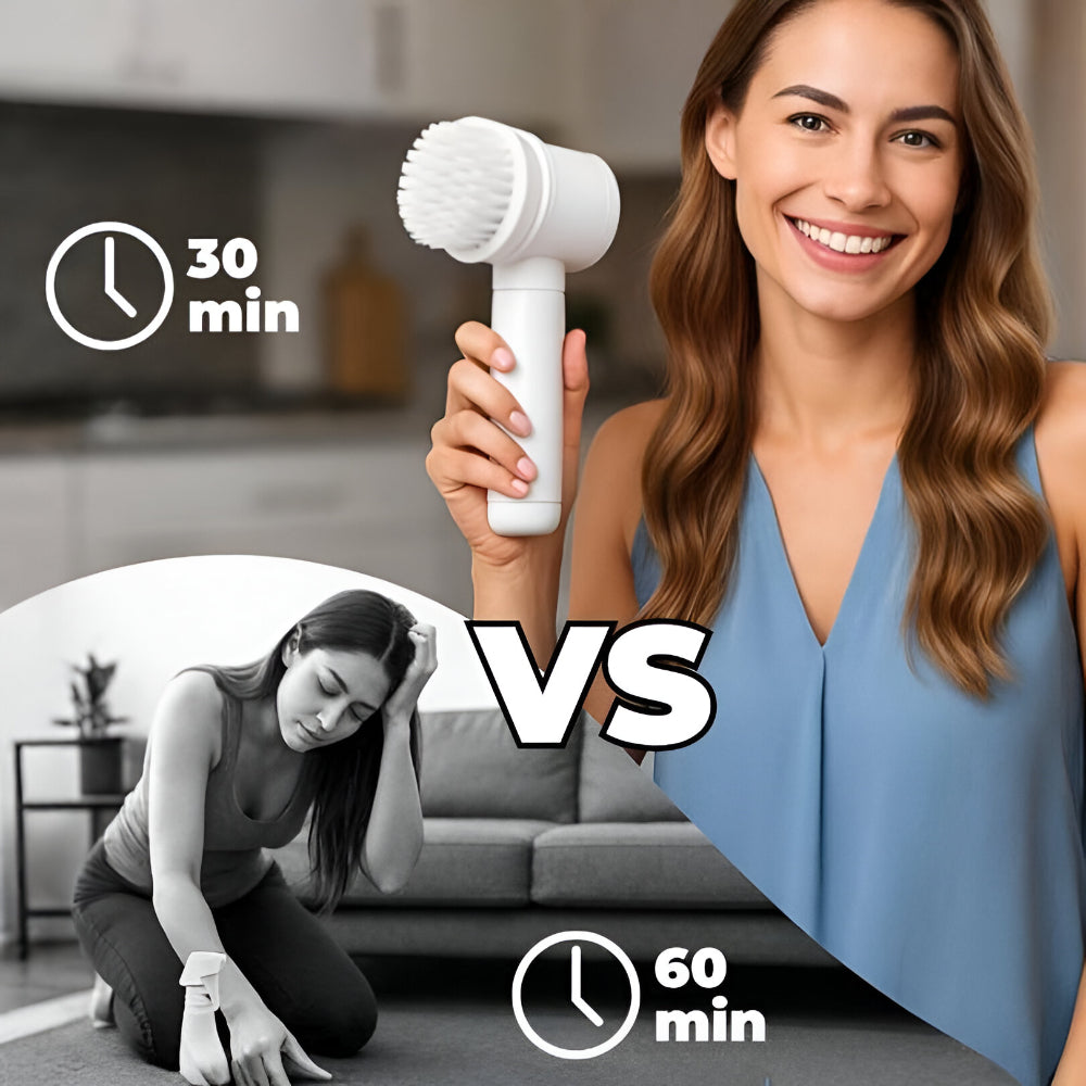 Electric Rotary Scrubber Cleaning Brush - Powerful Household Cleaning Tool