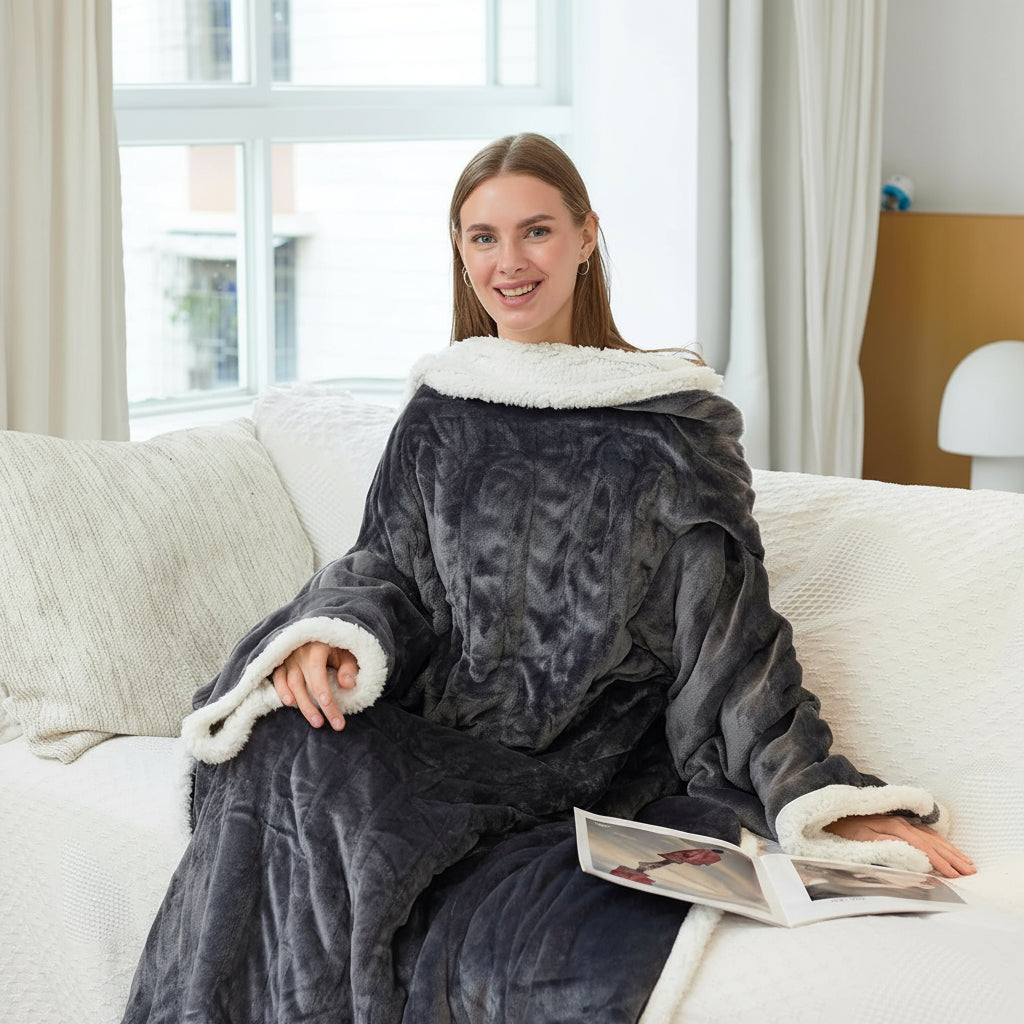 Cozy Winter Wearable Electric Heated Blanket for Adults - Portable Throw