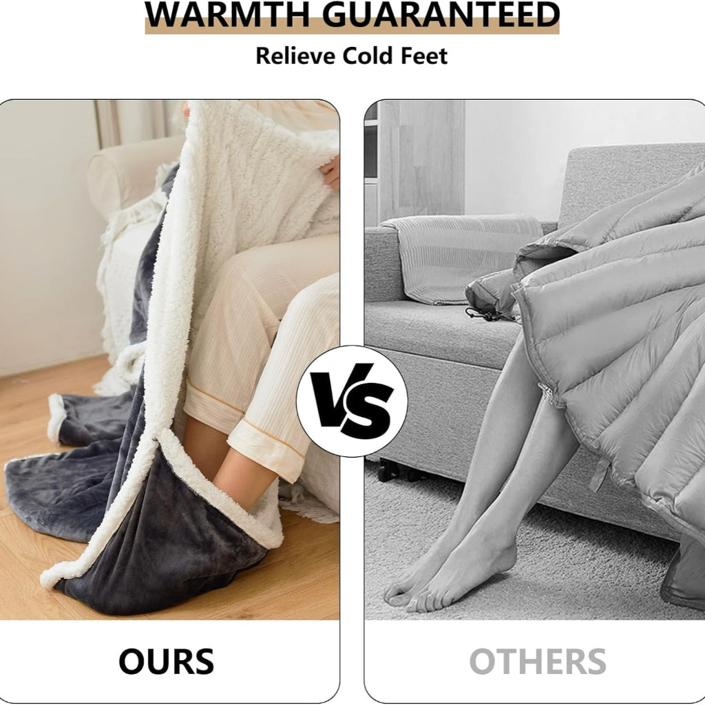 Cozy Winter Wearable Electric Heated Blanket for Adults - Portable Throw