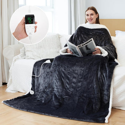 Cozy Winter Wearable Electric Heated Blanket for Adults - Portable Throw