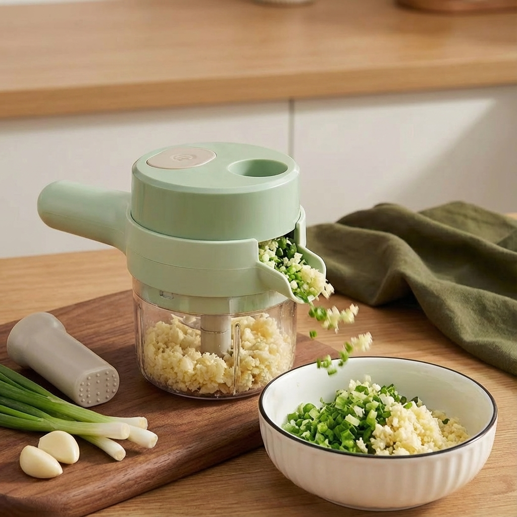 Cordless Vegetable Chopper & Electric Food Processor — Portable Wireless Kitchen Cutter