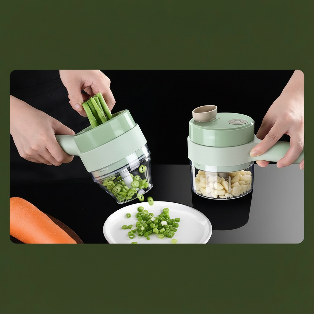 Cordless Vegetable Chopper & Electric Food Processor — Portable Wireless Kitchen Cutter