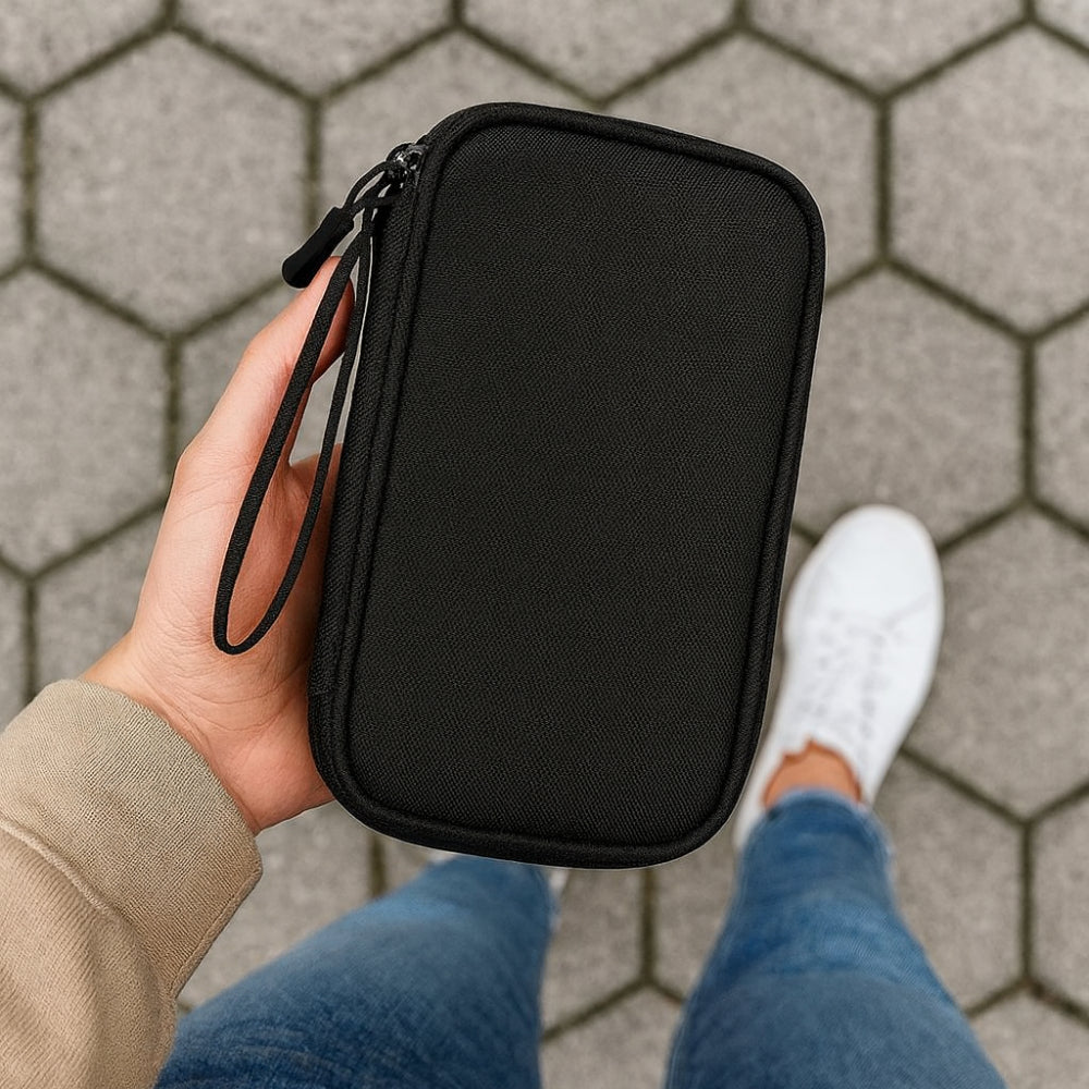 Fabric Electronics Organizer Case - Portable, Travel-Ready Storage Solution