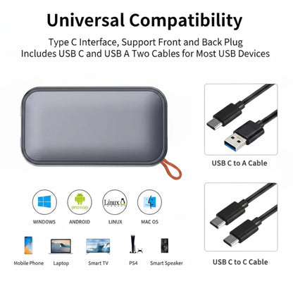 512GB Portable External SSD - 1050 MB/s High-Speed Storage