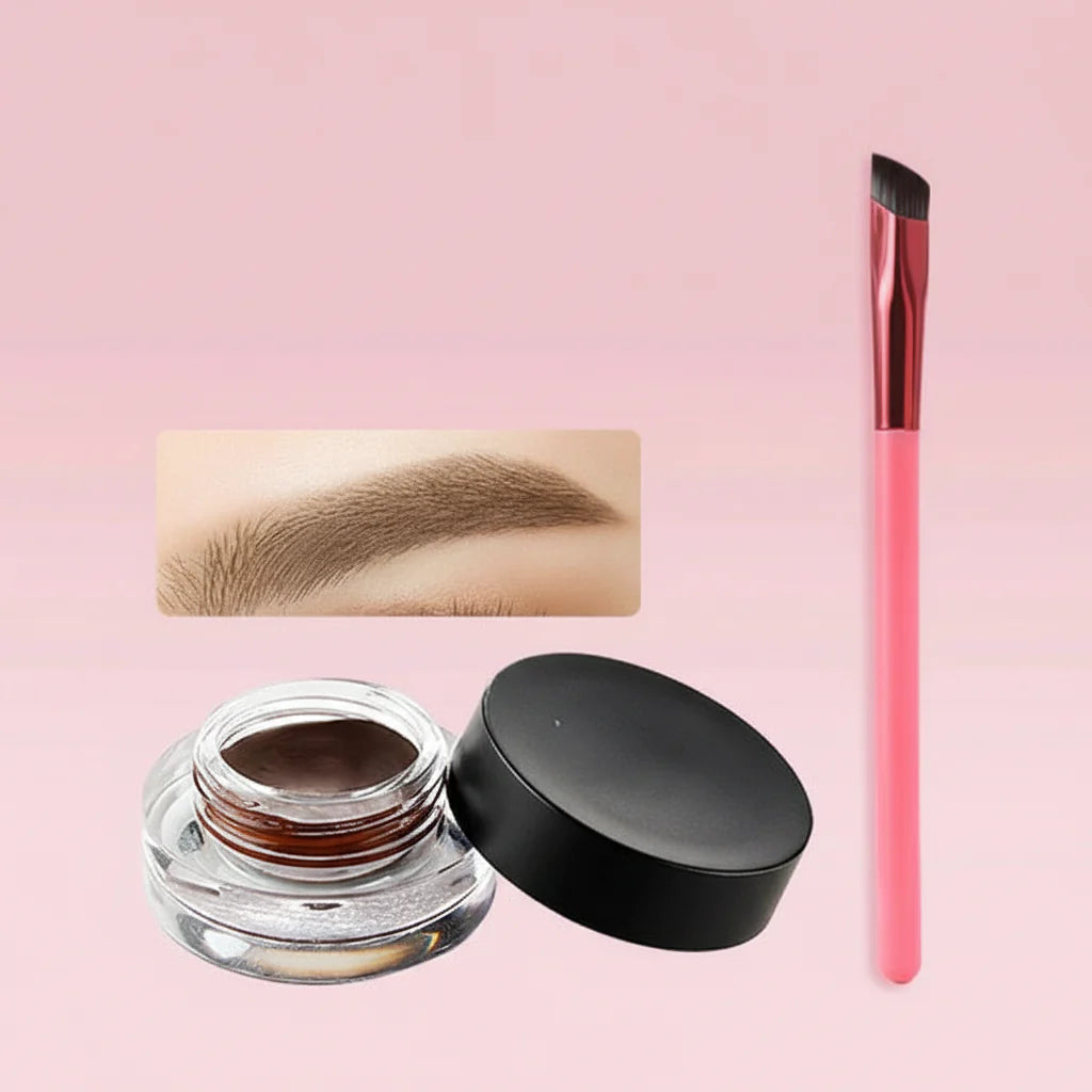 4D Hair Stroke Eyebrow Stamp & Brush - Waterproof Brow Tool for Natural, Precise Definition
