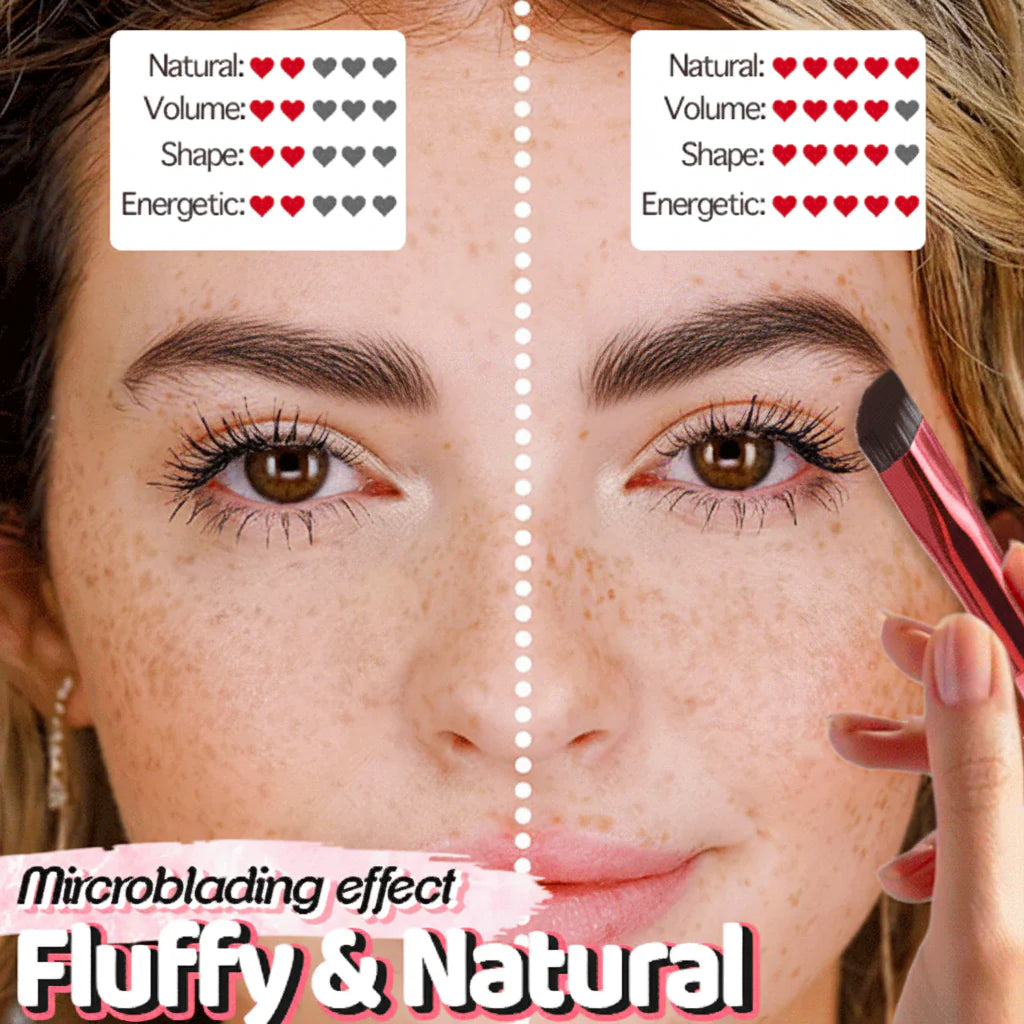4D Hair Stroke Eyebrow Stamp & Brush - Waterproof Brow Tool for Natural, Precise Definition