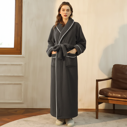 Cozy Winter Bathrobe with Long Sleeves – Warm Lounge Robe