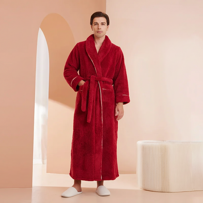 Cozy Winter Bathrobe with Long Sleeves – Warm Lounge Robe