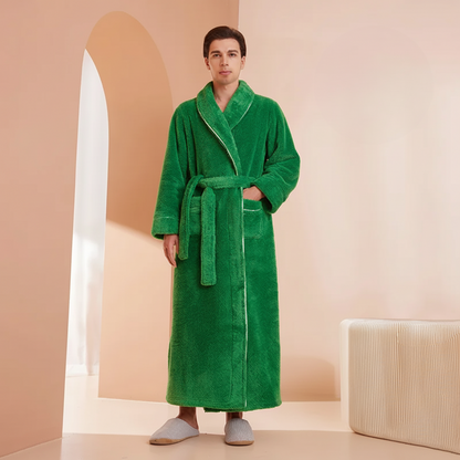 Cozy Winter Bathrobe with Long Sleeves – Warm Lounge Robe