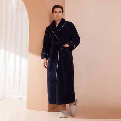 Cozy Winter Bathrobe with Long Sleeves – Warm Lounge Robe