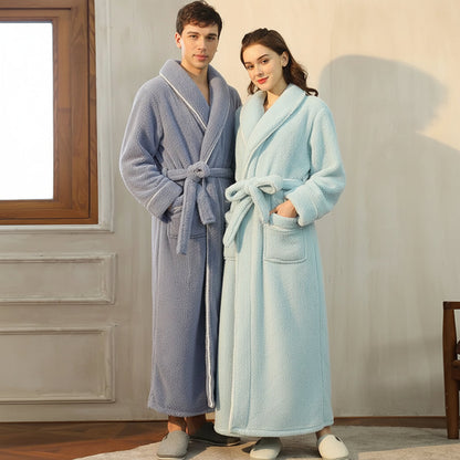 Cozy Winter Bathrobe with Long Sleeves – Warm Lounge Robe
