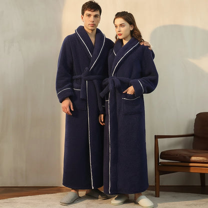 Cozy Winter Bathrobe with Long Sleeves – Warm Lounge Robe