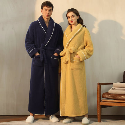 Cozy Winter Bathrobe with Long Sleeves – Warm Lounge Robe