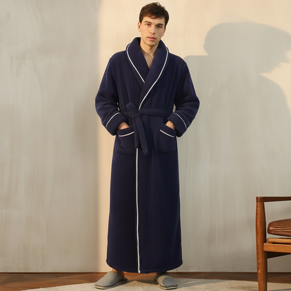 Cozy Winter Bathrobe with Long Sleeves – Warm Lounge Robe