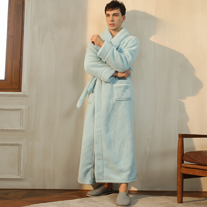 Cozy Winter Bathrobe with Long Sleeves – Warm Lounge Robe