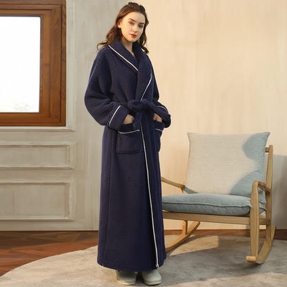 Cozy Winter Bathrobe with Long Sleeves – Warm Lounge Robe