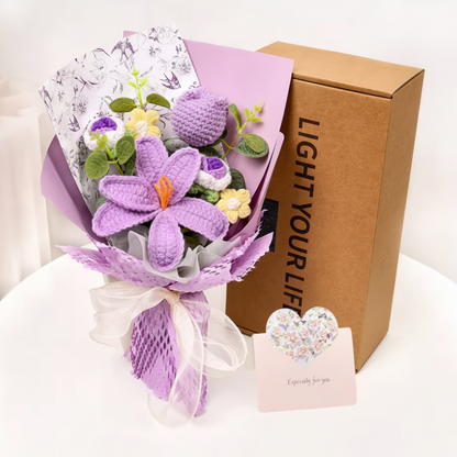 Elegant Knitted Tulip Bouquet for Home Decor Display