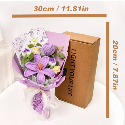 Elegant Knitted Tulip Bouquet for Home Decor Display