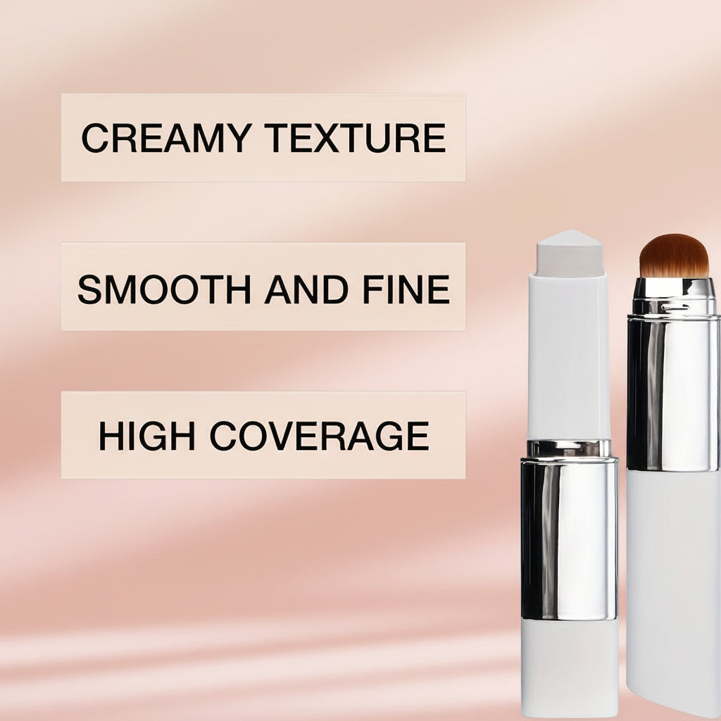 Color-Changing Hydrating Foundation Stick with Cream Texture and Soft Brush