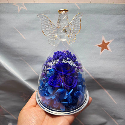 Angel Light Glass Dome Preserved Rose - Elegant Floral Gift Display