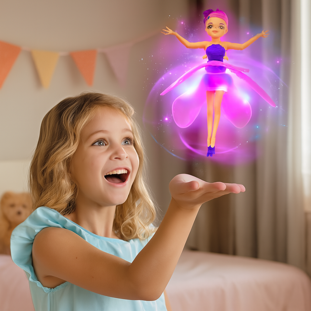 Flying Fairy Princess Toy with LED Lights and Hand Sensor - Interactive Light-Up Toy for Kids