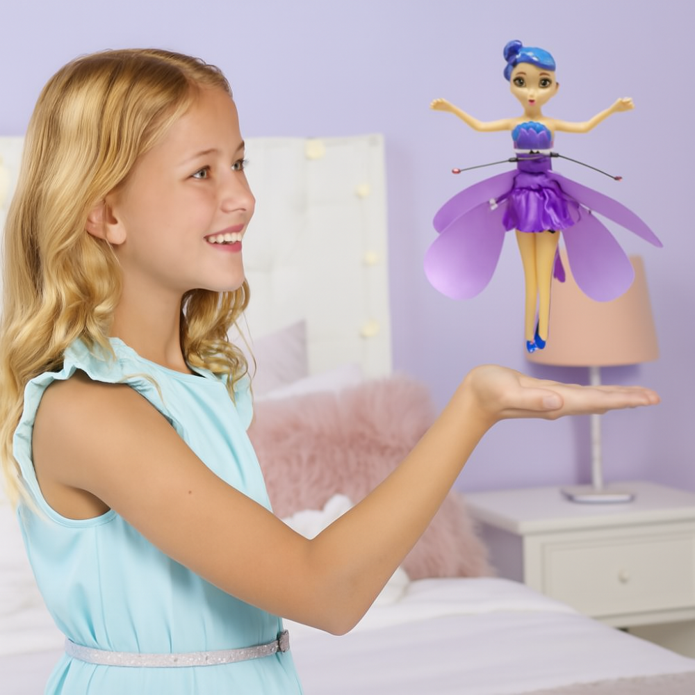 Flying Fairy Princess Toy with LED Lights and Hand Sensor - Interactive Light-Up Toy for Kids
