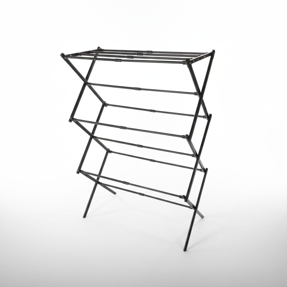Foldable Chrome Laundry Drying Rack – Space-Saving, Durable Metal Construction