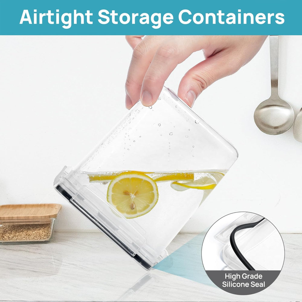 Airtight Stackable Food Storage Containers – Clear Kitchen Set for Fresh, Organized Pantry