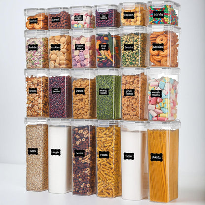 Airtight Stackable Food Storage Containers – Clear Kitchen Set for Fresh, Organized Pantry