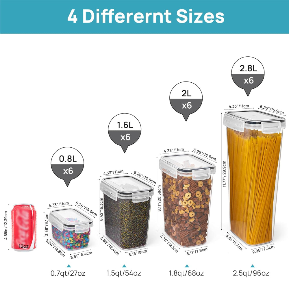 Airtight Stackable Food Storage Containers – Clear Kitchen Set for Fresh, Organized Pantry