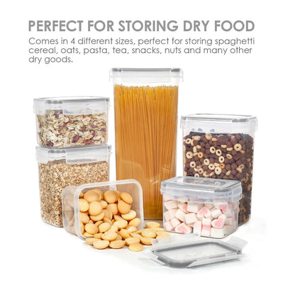 Airtight Stackable Food Storage Containers – Clear Kitchen Set for Fresh, Organized Pantry