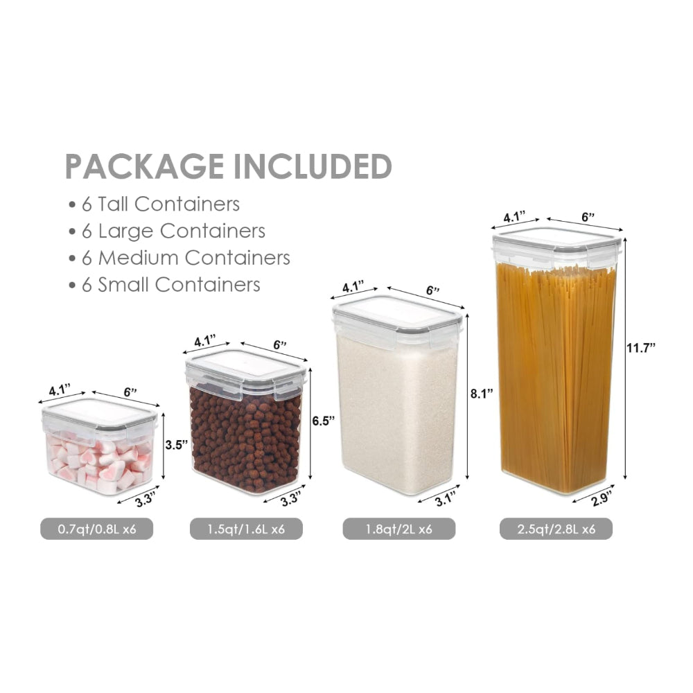 Airtight Stackable Food Storage Containers – Clear Kitchen Set for Fresh, Organized Pantry