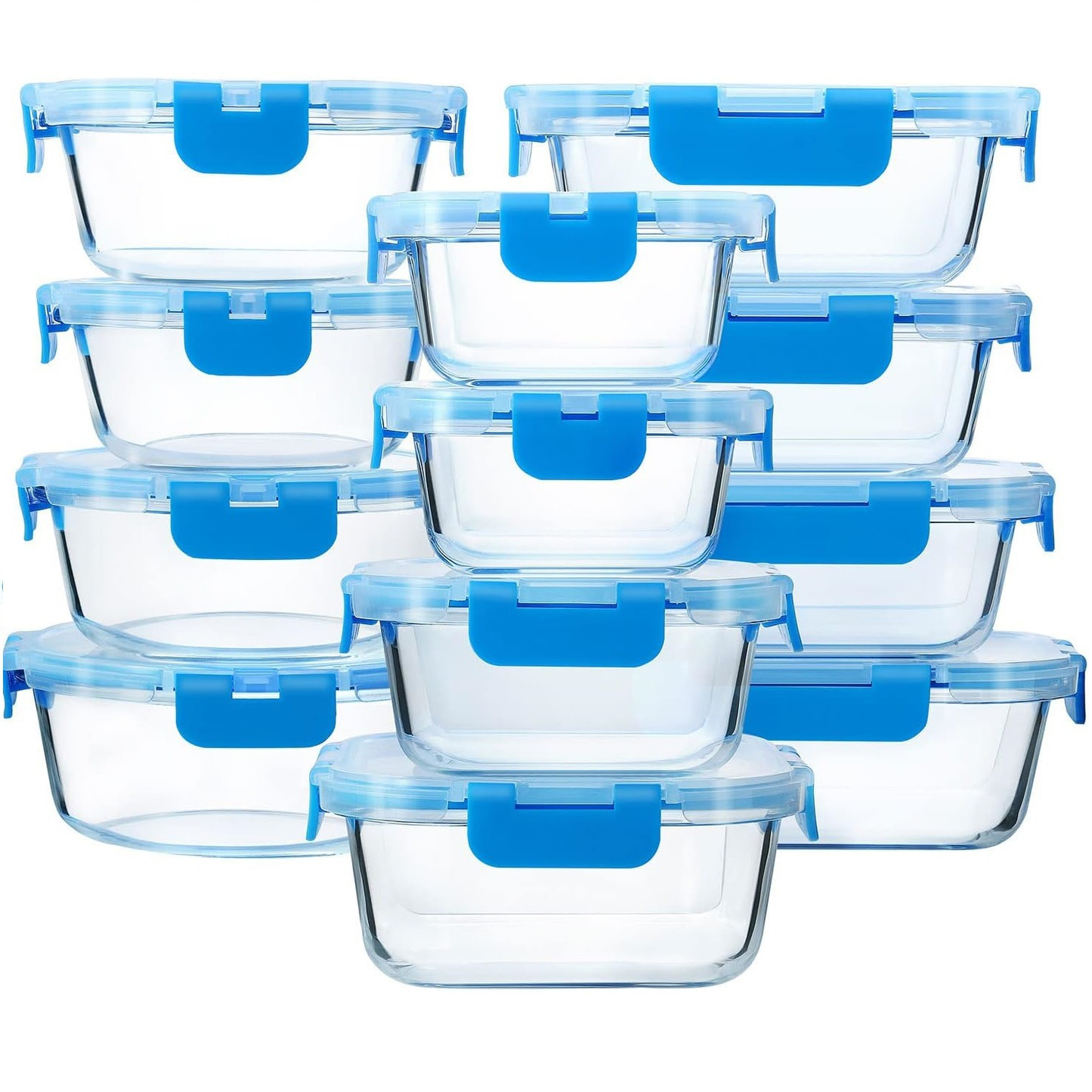 Glass Food Storage Containers Set – Airtight, Stackable for Meal Prep