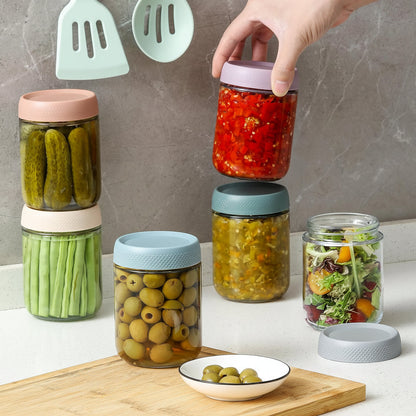 Airtight Glass Food Storage Jars – Stackable Kitchen Containers Set for Freshness and Pantry Organization