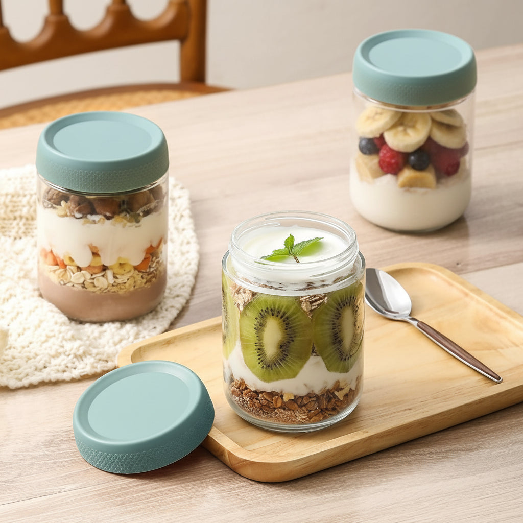 Airtight Glass Food Storage Jars – Stackable Kitchen Containers Set for Freshness and Pantry Organization