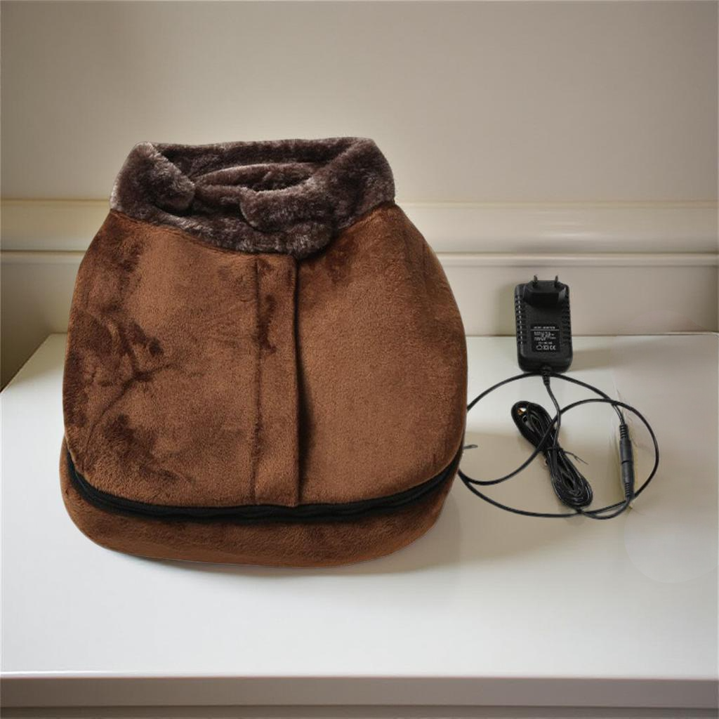 Cozy Heated Foot Massager Slippers with Plush Comfort and Gentle Vibration
