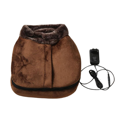 Cozy Heated Foot Massager Slippers with Plush Comfort and Gentle Vibration