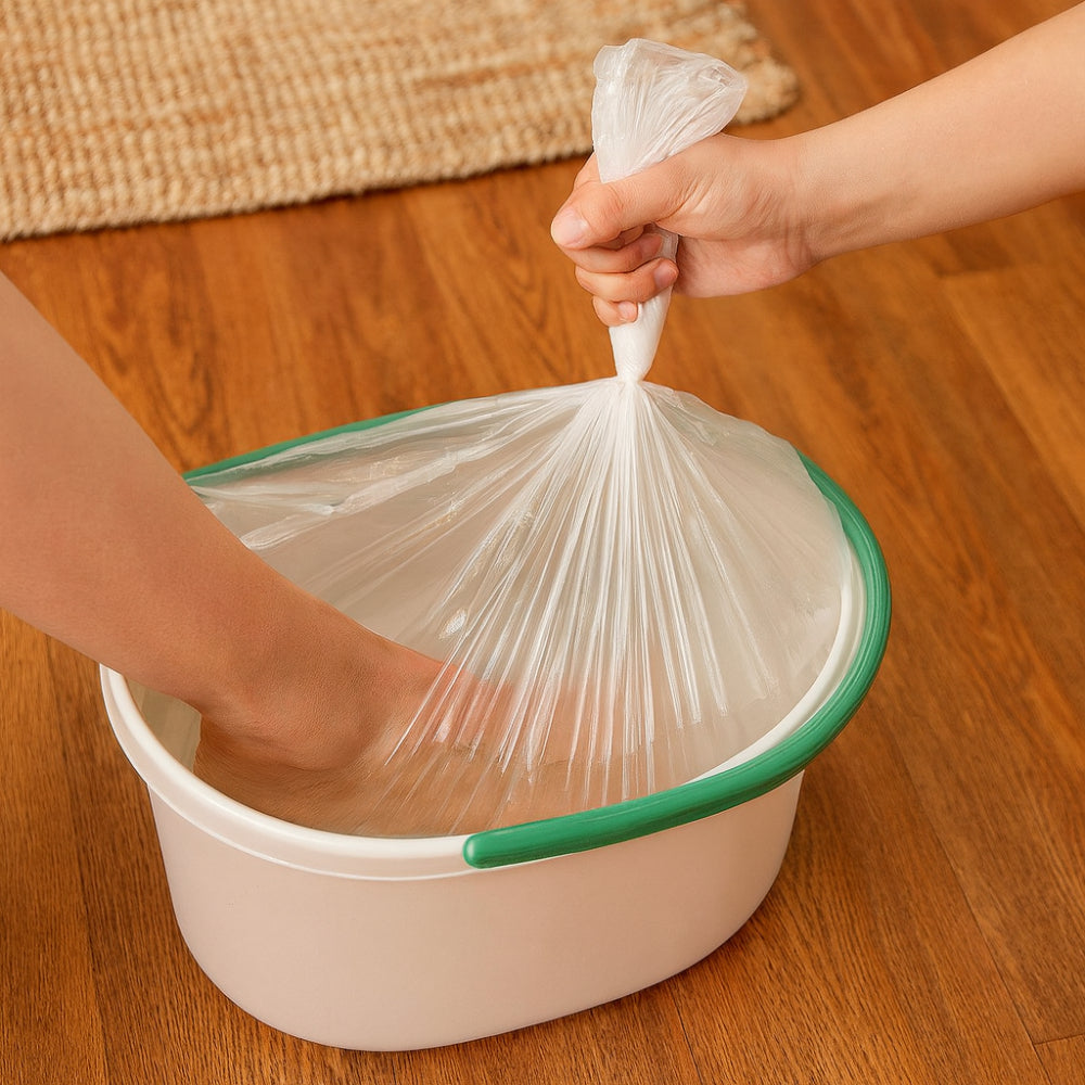 Disposable Foot Spa Liners - Plastic Pedicure Tub Covers (Set)